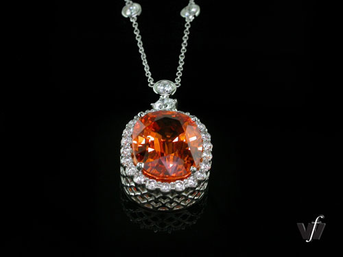 orange diamond pendant