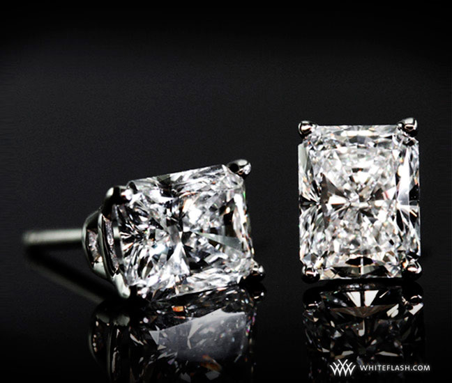 Radiant Cut Diamond Earrings