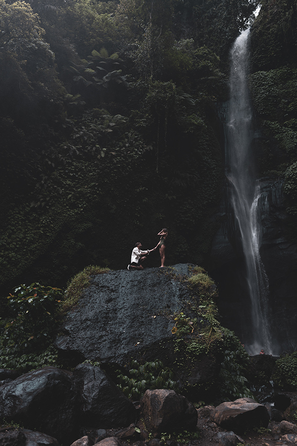 Proposal at the waterfall