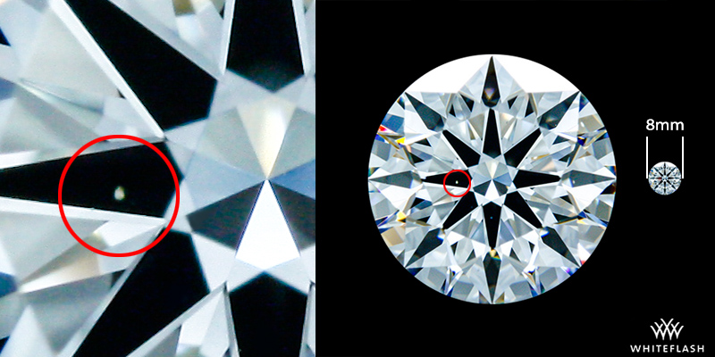 VVS1 diamond magnified