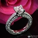 3 Sided Pave Diamond Engagement Ring