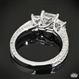 3 Stone Coeur de Clara Ashely  Diamond Engagement Ring for Princess Cut Diamonds