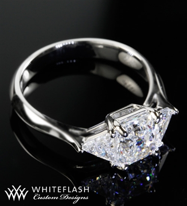 3 Stone Radiant Diamond Engagement Ring