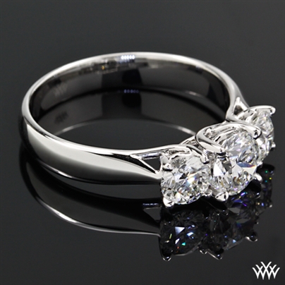 3 Stone Trellis Diamond Engagement Ring