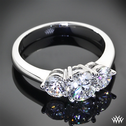 3 Stone Trios Brilliant Diamond Engagement Ring