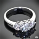 3 Stone Trios Brilliant Diamond Engagement Ring