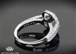 Asscher Pave Antique Halo Engagement Ring