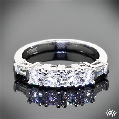 Baguette and Round Diamond Wedding Ring
