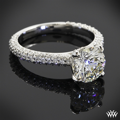 Custom 3 Side Pave Diamond Engagement Ring