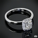 Custom 4 Prong Halo Solitaire Engagement Ring