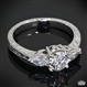 Custom Hand Engraved 3 Stone Diamond Engagement Ring