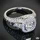 Custom Hand Engraved Halo Diamond Engagement Ring