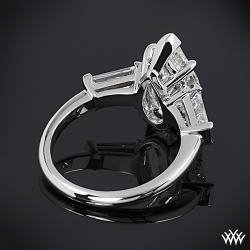 Custom Pear and Baguette Diamond Engagement Ring 37701