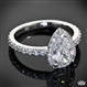 Custom Pear Halo Diamond Engagement Ring