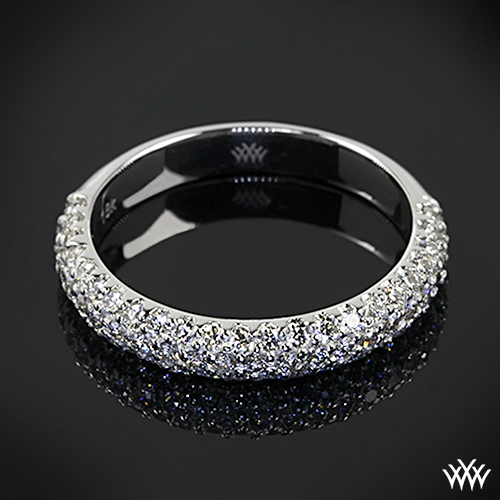 Custom Rounded Pave Diamond Wedding Ring | 36504