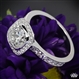 Custom Square Halo Diamond Engagement Ring