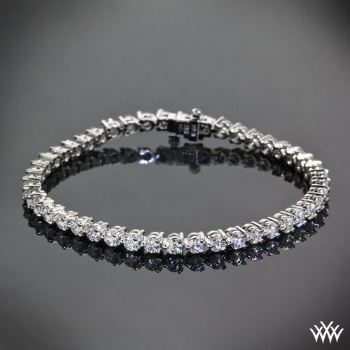 3 prong diamond tennis bracelet