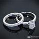 Customized Oval Legato Sleek Line Pave Wedding Ring Set