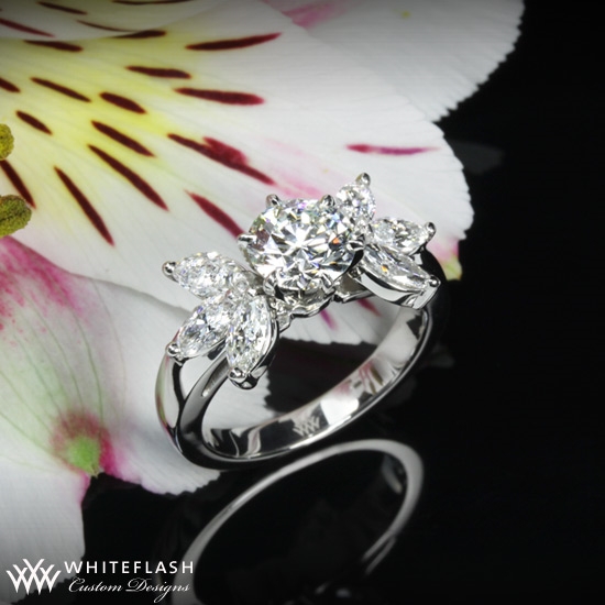 Flower Petals Diamond Engagement Ring 10501