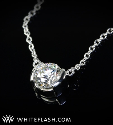 Half Bezel Diamond Pendant