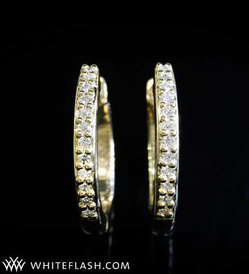 exquisite huggable diamond hoops
