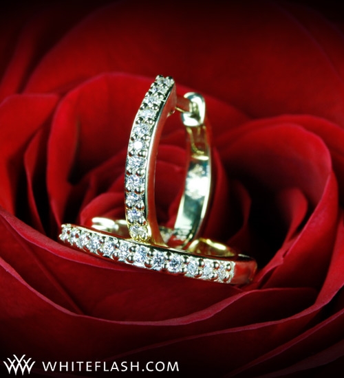 elegant huggable diamond hoops