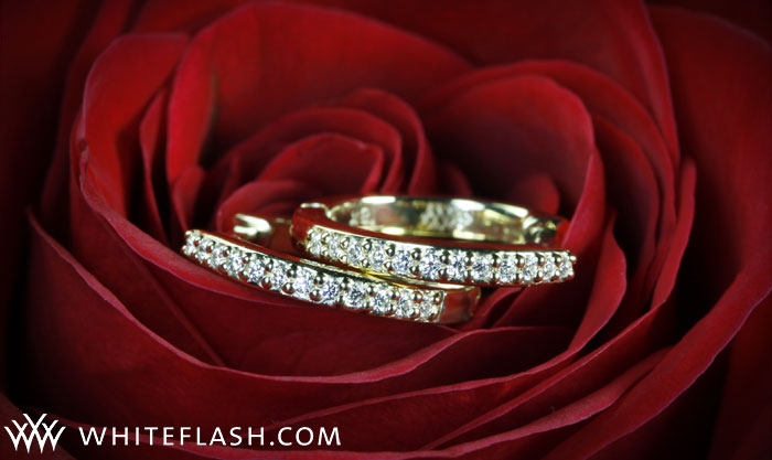 beautiful huggable diamond hoops