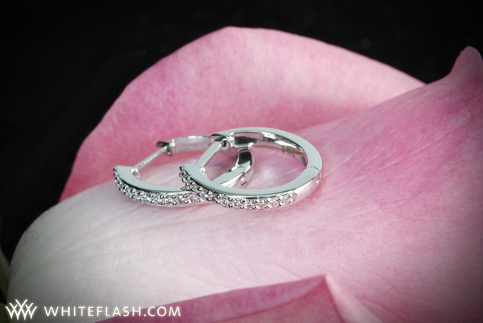 charming huggable diamond hoops