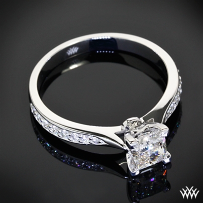 Legato Sleek Line Pave Diamond Engagement Ring 