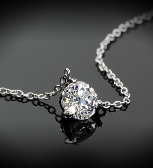 Martini Three Prong Diamond Pendant 10605