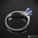 Oval Sapphire Sleek Line Solitaire Engagement Ring