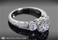 Petite 3 Stone Champagne Diamond Engagement Ring