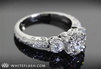 Petite 3 Stone Champagne Diamond Engagement Ring