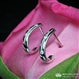Platinum Scattered Diamond Hoop Earrings