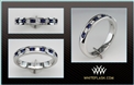 Sapphire and Diamond Channel Set Weddign Ring