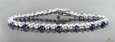 Sapphire and Diamond Tennis Bracelet