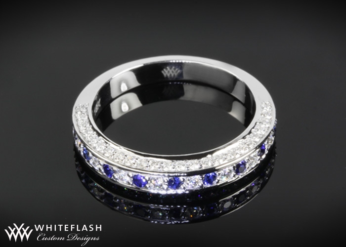 Sapphire Bead Set Wedding Band 14204