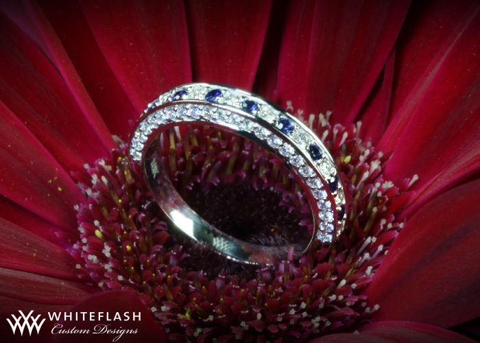 Sapphire Bead Set Wedding Band 14204