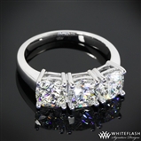 Three Stone Cushion Diamond Engagement Ring