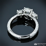 3 Stone Pave Diamond Engagement Ring