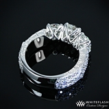 Three Stone W-Prong Engagement Ring