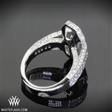 Asscher Pave Antique Halo Engagement Ring