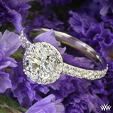 Custom Platinum Halo Diamond Engagement Ring