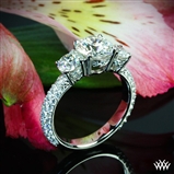 Custom Platinum 3 Stone Diamond Engagement Ring