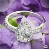 Custom Pear Halo Diamond Engagement Ring