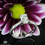 Emerald Diamond in Double Pave Engagement Ring