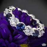 Custom Sapphire and Diamond Wedding Band
