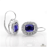 Halo Oval Sapphire Diamond Earrings