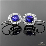 Halo Oval Sapphire Diamond Earrings
