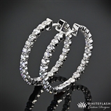 Inside Out Diamond Shared Prong Hoops